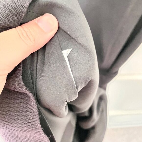 BOSS Hugo Boss Black Wool Blend Stripe Short-Sleeve Belted Dress Women’s S - Picture 5 of 7